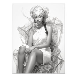 Exotic Girl auf einem Sofa Fotodruck