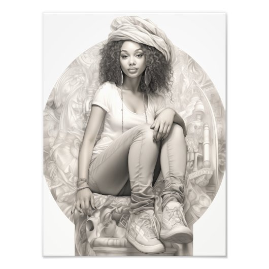 Exotic Girl auf einem Sofa Fotodruck (Vorne)