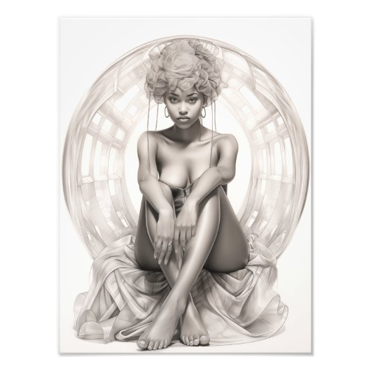 Exotic Girl auf einem Sofa Fotodruck (Vorne)