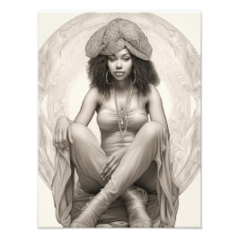 Exotic Girl auf einem Sofa Fotodruck