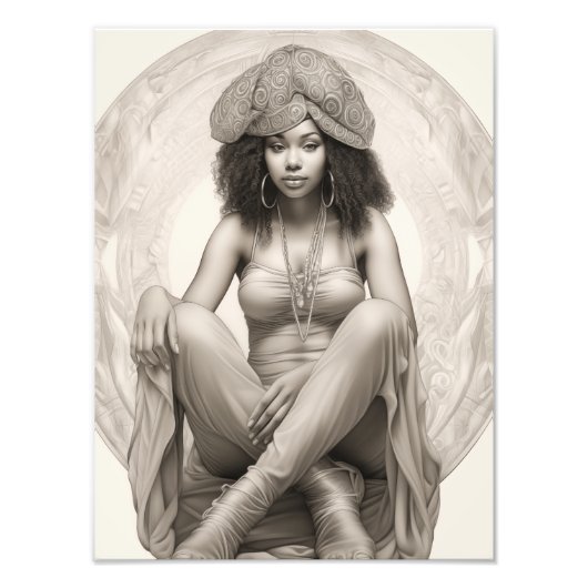 Exotic Girl auf einem Sofa Fotodruck (Vorne)