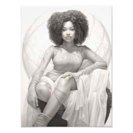 Exotic Girl auf einem Sofa Fotodruck