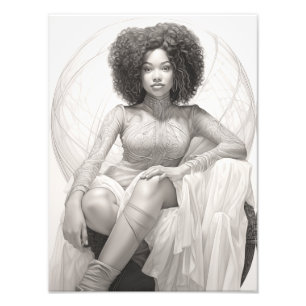 Exotic Girl auf einem Sofa Fotodruck