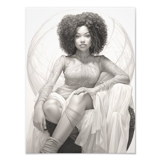 Exotic Girl auf einem Sofa Fotodruck (Vorne)