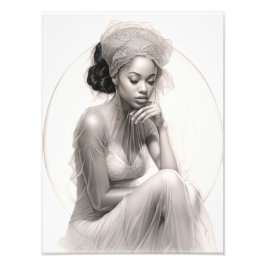 Exotic Girl auf einem Sofa Fotodruck