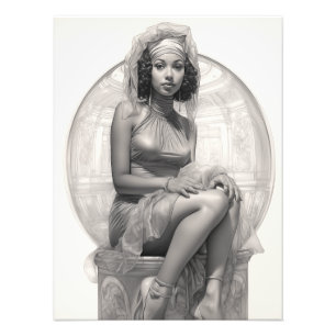 Exotic Girl auf einem Sofa Fotodruck