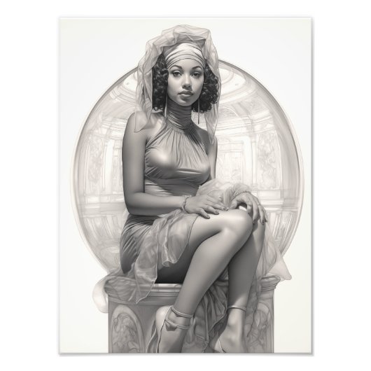 Exotic Girl auf einem Sofa Fotodruck (Vorne)