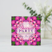 Exotic Girly Pink Lila Party Einladungen (Stehend Vorderseite)