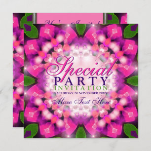 Exotic Girly Pink Lila Party Einladungen