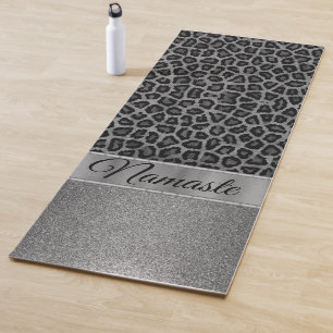 Exotic Glittery Black and Gray Yogamatte