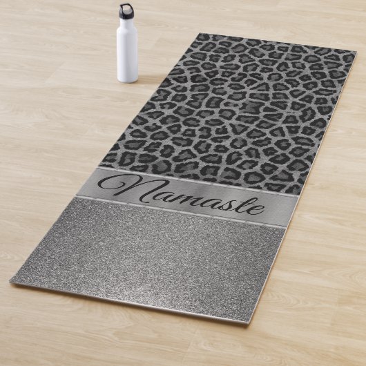 Exotic Glittery Black and Gray Yogamatte (Beispiel)