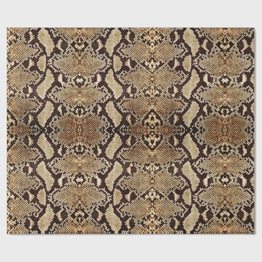 Exotic Gold Brown Python Snakeskin Geschenkpapier (Flach)