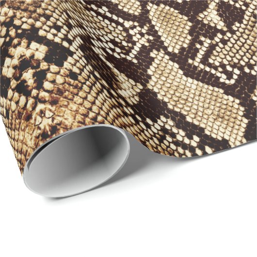 Exotic Gold Brown Python Snakeskin Geschenkpapier (Rolleneckpunkt)