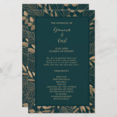 Exotic Gold Foliage Leaf Zeremonie Programm (Vorne/Hinten)