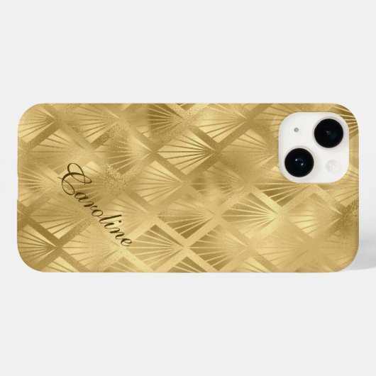Exotic Gold Geometric Elegantes Muster Case-Mate iPhone Hülle (Rückseite (Horizontal))