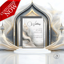 Exotic-Gold-Holzkohle Arabian-Flair Einladung