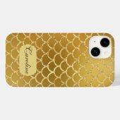 Exotic Gold Mermaid Scanner Muster Case-Mate iPhone Hülle (Rückseite (Horizontal))