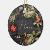 Exotic Gold Red Ebony Peace and Joy Tropical Keramik Ornament (Links)