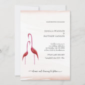 Exotic Golden Pink Flamingo Einladung (Vorderseite)