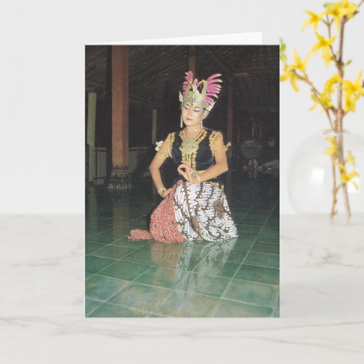 Exotic Golek tänzerin aus Indonesien Karte (Gelbe Blume)