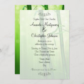 Exotic Green Bamboo Wedding Einladung (Vorne/Hinten)