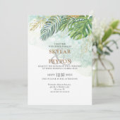 Exotic Green Jungle Foliage Einladung (Stehend Vorderseite)