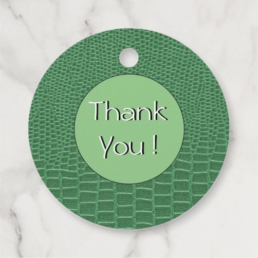 Exotic Green Lizard Skin Look Vielen Dank Geschenkanhänger (Rückseite)