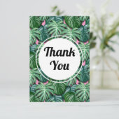 Exotic Green Tropical Blätter Muster Vielen Dank Dankeskarte (Stehend Vorderseite)
