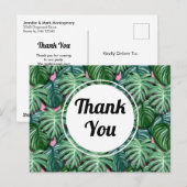 Exotic Green Tropical Blätter Muster Vielen Dank Postkarte (Vorne/Hinten)