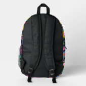 Exotic Hand Painted Floral Pattern-48330 Bedruckter Rucksack (Rückseite)
