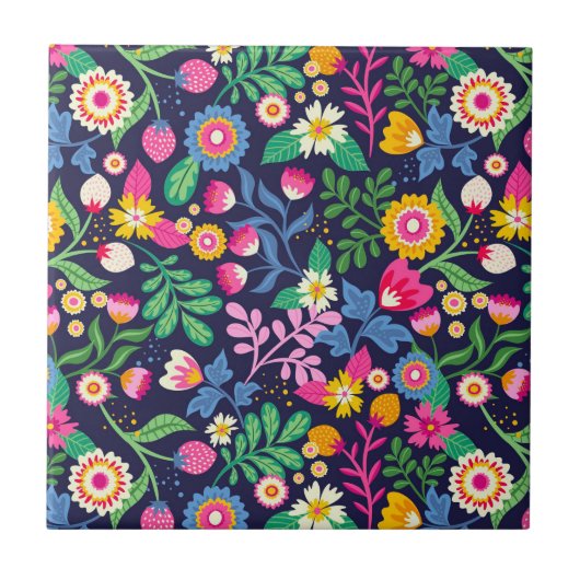 Exotic Hand Painted Floral Pattern-48330 Fliese (Vorderseite)