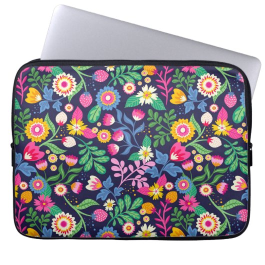 Exotic Hand Painted Floral Pattern-48330 Laptopschutzhülle (Vorderseite)