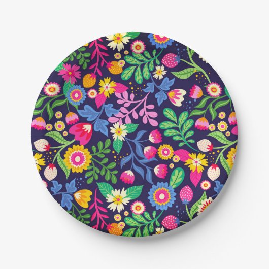 Exotic Hand Painted Floral Pattern-48330 Pappteller (Vorderseite)