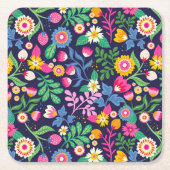 Exotic Hand Painted Floral Pattern-48330 Rechteckiger Pappuntersetzer (Vorderseite)