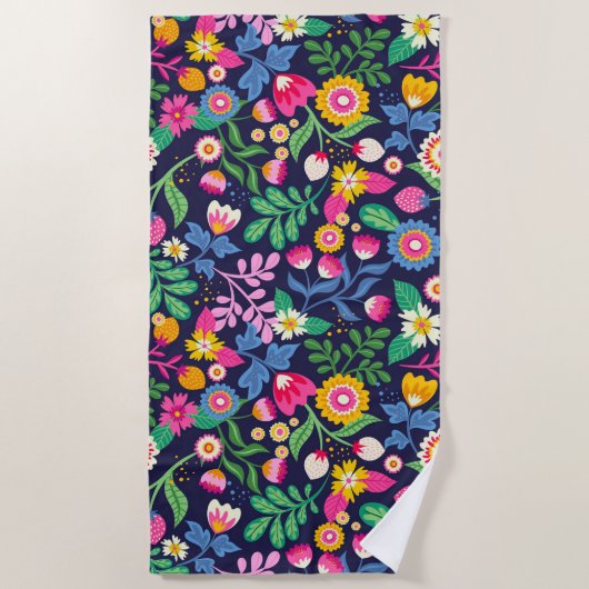 Exotic Hand Painted Floral Pattern-48330 Strandtuch (Vorderseite)