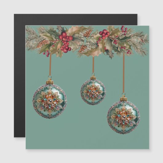 Exotic Hanging Weihnachtsbälle Magnetic Card Magnetkarte (Vorne/Hinten)