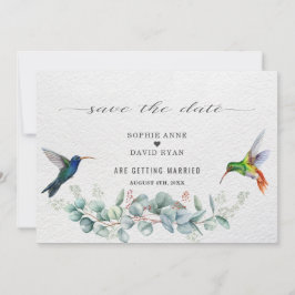 Exotic Hummingbirds Eucalyptus Protea Wedding Save The Date