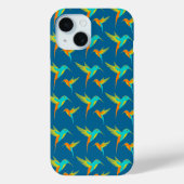 Exotic Hummingbirds Pattern Blau Case-Mate iPhone Hülle (Rückseite)