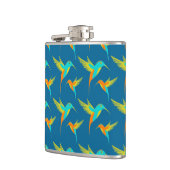 Exotic Hummingbirds Pattern Blau Flachmann (Links)