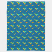 Exotic Hummingbirds Pattern Blau Fleecedecke (Vorderseite)
