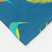 Exotic Hummingbirds Pattern Blau Fleecedecke (Ecke)