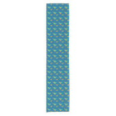 Exotic Hummingbirds Pattern Blau Kurzer Tischläufer (Vorderseite)