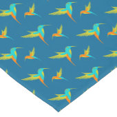 Exotic Hummingbirds Pattern Blau Kurzer Tischläufer (Ecke)