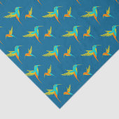 Exotic Hummingbirds Pattern Blau Seidenpapier (Ausschnitt)