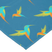 Exotic Hummingbirds Pattern Blau Tischdecke (Schrägansicht)