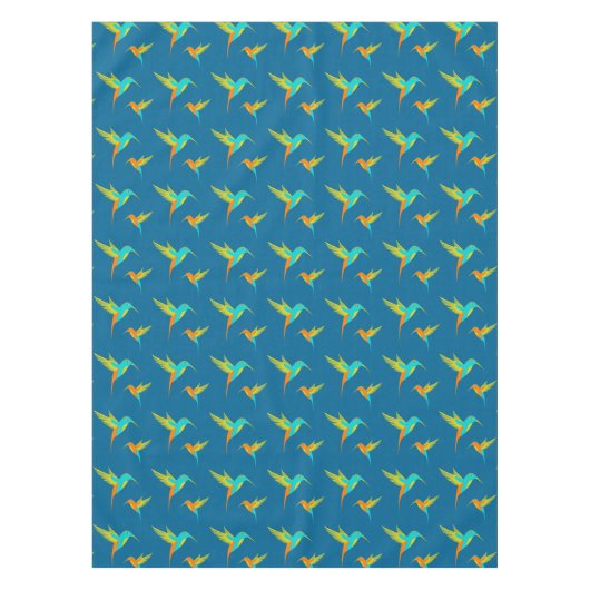 Exotic Hummingbirds Pattern Blau Tischdecke (Vorderseite)