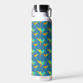 Exotic Hummingbirds Pattern Blau Trinkflasche (Vorne)