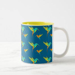 Exotic Hummingbirds Pattern Blau Zweifarbige Tasse
