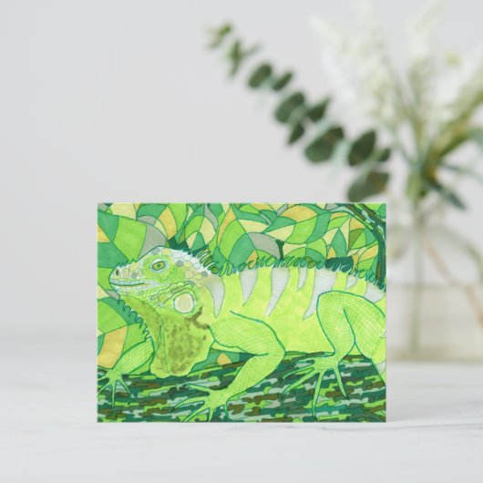 Exotic Iguana Postkarte (Stehend Vorderseite)