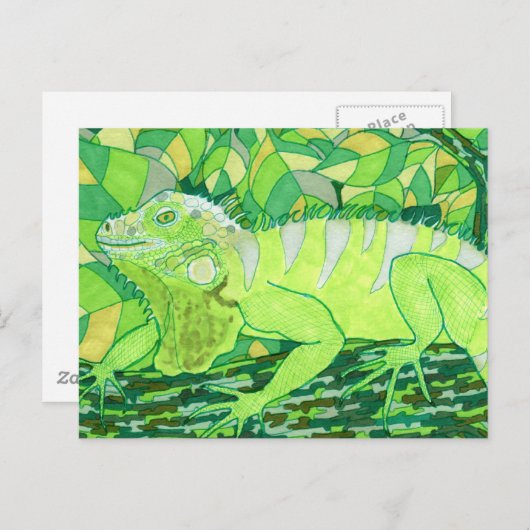 Exotic Iguana Postkarte (Vorne/Hinten)